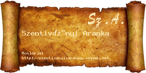 Szentiványi Aranka névjegykártya