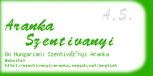 aranka szentivanyi business card